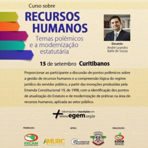 Read more about the article Curso sobre Recursos Humanos – Temas polêmicos e a modernização estatutária