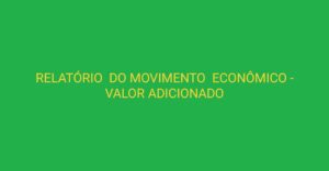 Read more about the article RELATÓRIO DO MOVIMENTO ECONÔMICO – VALOR ADICIONADO