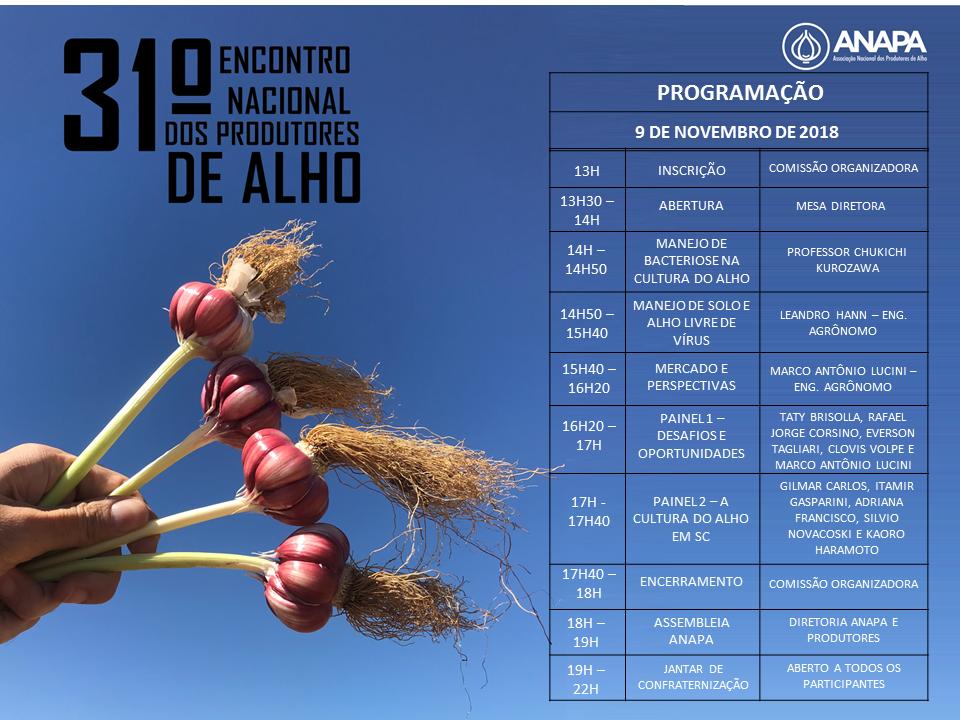 You are currently viewing 31º Encontro Nacional dos Produtores de Alho discute os desafios e as oportunidades da cultura no país