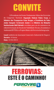 Read more about the article Ministros assinam edital para Ferrovia da Integração nesta sexta-feira na ACIC