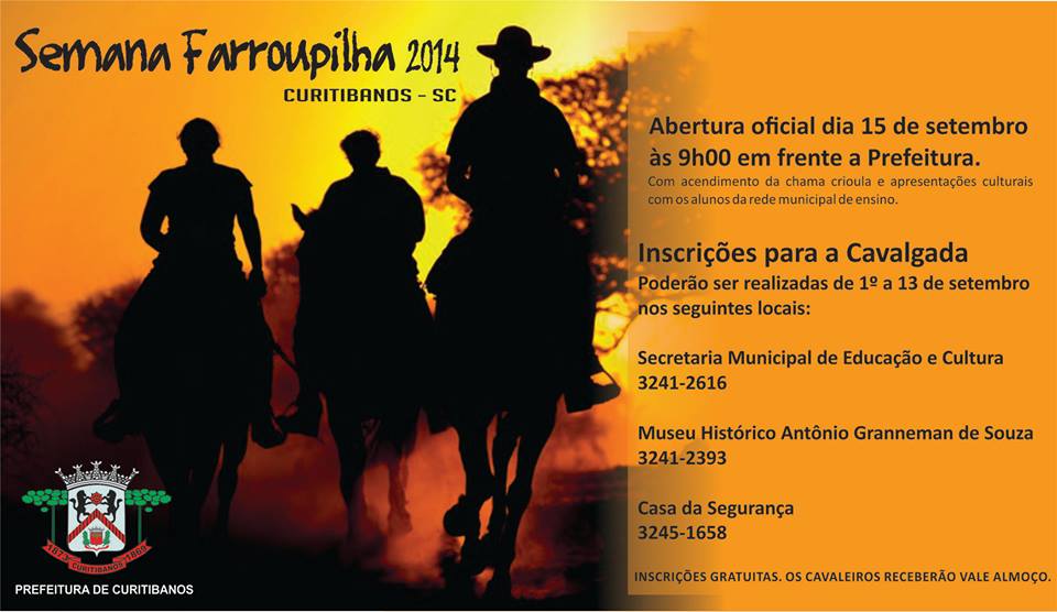 You are currently viewing Semana Farroupilha terá programação intensa em Curitibanos. Ponto alto será cavalgada até o Capão da Mortandade.