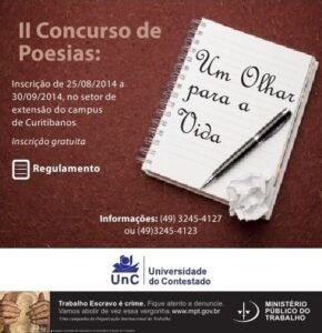 Read more about the article Inscrições para o 2º Concurso de Poesia da UnC