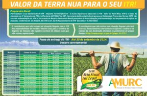 Read more about the article ITR  – ATENÇÃO PARA O VALOR DA TERRA  NUA