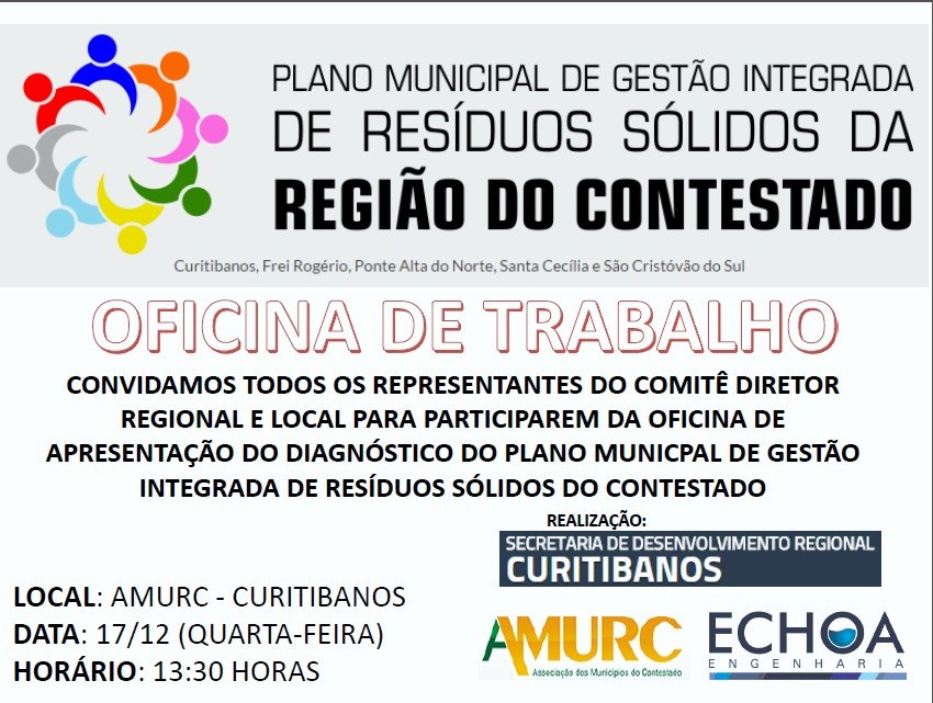 You are currently viewing Convite para oficina da apresentação do diagnóstico do PRGIRS da região da Amurc.